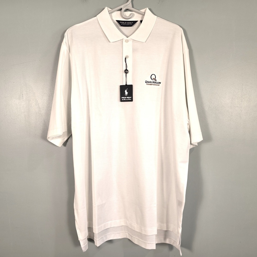 Polo Golf Ralph Lauren Quail Hollow Pima Cotton Shirt White XL NWT